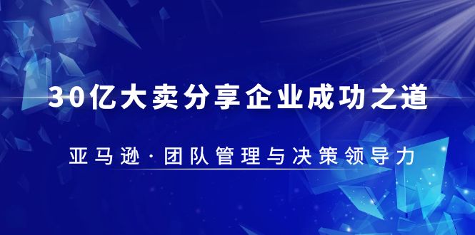 30·亿大卖·分享企业·成功之道-亚马逊·团队管理与决策领导力-有术宝库